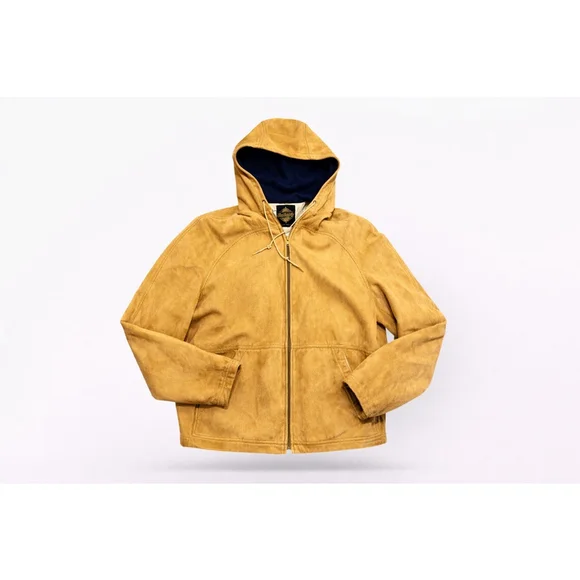 Vtg 70s Bert Paley Men's Sheepskin Suede Full-Zip Hoodie Jacket sz 42R #1420​ - Picture 2 of 12